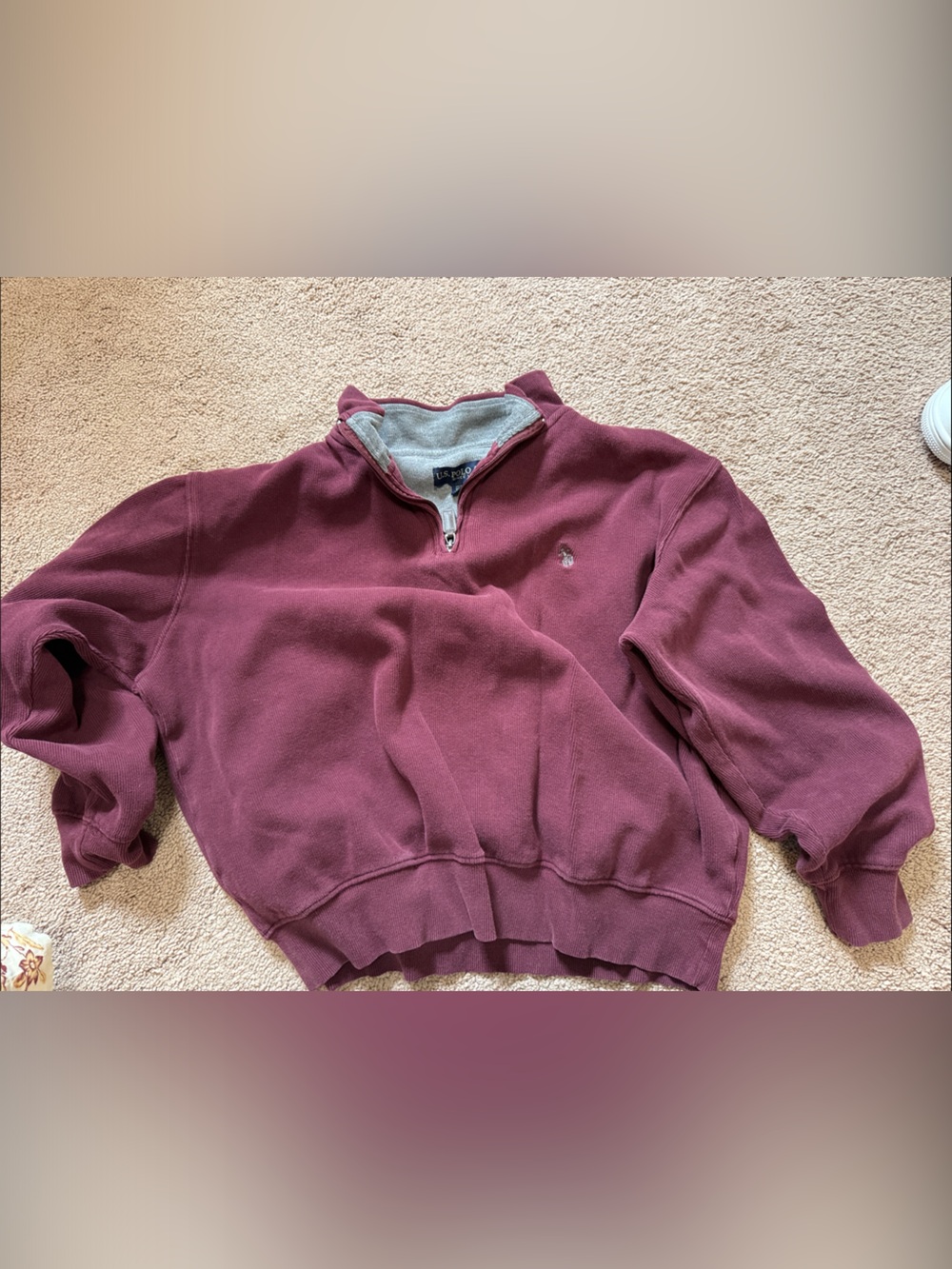 U.S. Polo Assn. Women's Quarter-Zip Pullover Sweatshirt - Burgundy